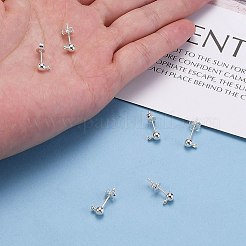Silver Color Plated Brass Post Earring Findings&nbsp;X-EC593-S