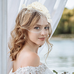 Mesh Veil Hair Bands&nbsp;OHAR-WH20816-004P
