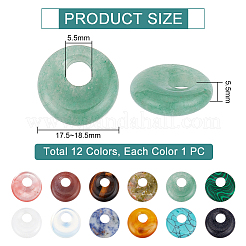 12Pcs 12 Styles Natural & Synthetic Gemstone Pendants&nbsp;G-BC0001-49