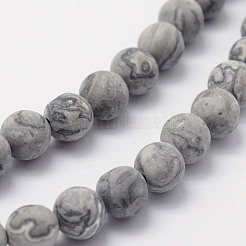 Natural Map Stone/Picasso Stone/Picasso Jasper Beads Strands&nbsp;X-G-F518-16-8mm