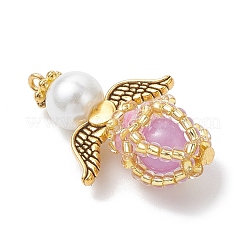 Luminous Handmade Glass Seed Beaded Angel Pendants&nbsp;PALLOY-MZ00963-01