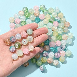 140Pcs 7 Styles Baking Paint Crackle Glass Bead Strands&nbsp;DGLA-YW0001-25