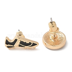 Brass Enamel Stud Earrings&nbsp;EJEW-Z080-01G