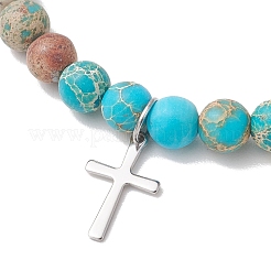 3Pcs 201 Stainless Steel Cross Charm Bracelets&nbsp;BJEW-JB13501