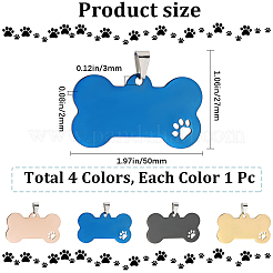 4Pcs 4 Colors 201 Stainless Steel Big Pendants&nbsp;FIND-GF0007-87