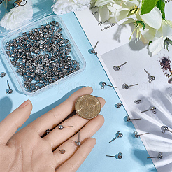 100Pcs 304 Stainless Steel Ball Post Stud Earring Findings&nbsp;STAS-BBC0008-45