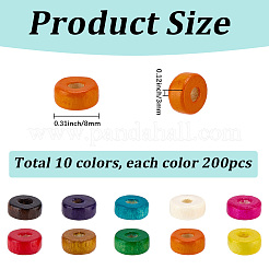 2000Pcs 10 Colors Wooden Beads&nbsp;WOOD-SC0002-38