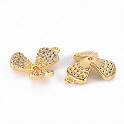 Brass Micro Pave Clear Cubic Zirconia Pendants&nbsp;ZIRC-S068-030-NF