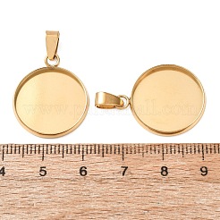 304 Stainless Steel Pendant Cabochon Settings&nbsp;LS-STAS-L282-010G-07