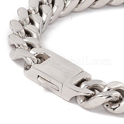 Non-Tarnish 304 Stainless Steel Curb Chains Bracelet for Women&nbsp;BJEW-E107-03P-01