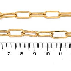 Unisex PVD Vacuum Plating 304 Stainless Steel Paperclip Chain Necklaces&nbsp;NJEW-H215-02G