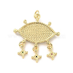 Rack Plating Brass Micro Pave Colorful Cubic Zirconia Pendants&nbsp;KK-G394-05G