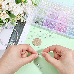 2000Pcs 4 Colors UV Reactive Transparent Glass Seed Beads&nbsp;SEED-PA0001-24