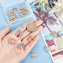 20Pcs 2 Colors 201 Stainless Steel Pendants&nbsp;STAS-DC0010-23