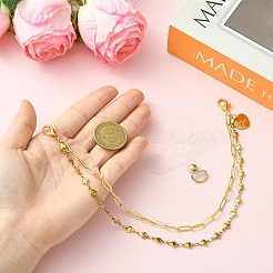 Brass Paperclip Chain & 304 Stainless Steel Link Chain  Phone Hand Strap Chains&nbsp;HJEW-YW00557