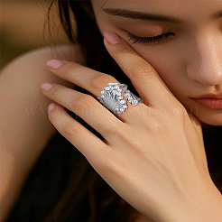 2Pcs Zinc Alloy Cuff Rings for Women&nbsp;RJEW-LP0005-19