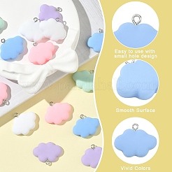 15Pcs 5 Colors Resin Pendants&nbsp;RESI-YW0005-57