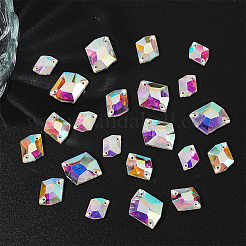 72Pcs 3 Style Irregular Rhombus Glass Sew on Rhinestone&nbsp;GLAA-GO0001-15