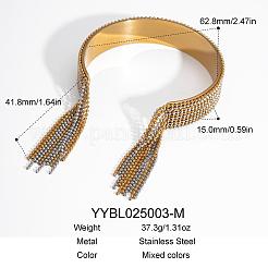 European and American Style Fringed 304 Stainless Steel Cuff Bangles for Women&nbsp;OT8697-3