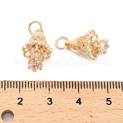 Brass Micro Pave Cubic Zirconia Pendants&nbsp;KK-B133-06G-01