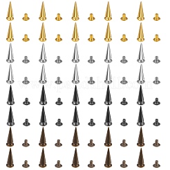 40Ssets 4 Colors Alloy Spikes Screwback Studs&nbsp;PALLOY-SZ0001-24