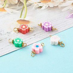 Flower Polymer Clay Links Connectors&nbsp;PALLOY-JF00716