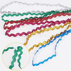 6 Yards 6 Colors Polyester Wavy Fringe Trim Ribbon&nbsp;OCOR-WH0080-44B
