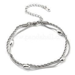 304 Stainless Steel Rope Chain Bracelets&nbsp;BJEW-R003-04P-01
