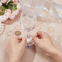 Transparent Acrylic Butterfly Wine Glass Charms&nbsp;AJEW-AB00114
