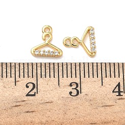 Brass Micro Pave Cubic Zirconia Hanger Charms&nbsp;KK-A281-16G