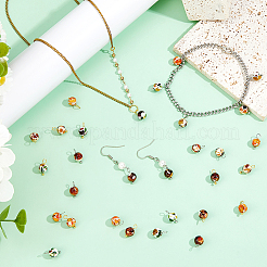 48Pcs 8 Styles Synthetic Amber Pendants&nbsp;PALLOY-FH00132