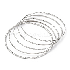 5Pcs 304 Stainless Steel Bangle Set for Women&nbsp;LS-BJEW-S162-01B-P