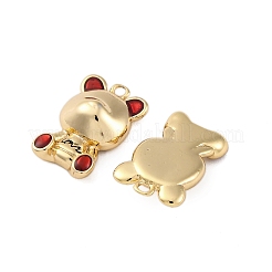 Brass Micro Pave Cubic Zirconia Pendants&nbsp;KK-P289-16G