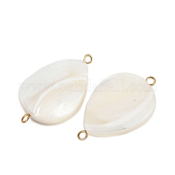 Natural Shell Teardrop Connector Charms&nbsp;STAS-D378-28G