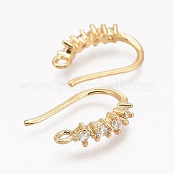 Brass Micro Pave Clear Cubic Zirconia Earring Hook&nbsp;LS-ZIRC-L098-045G