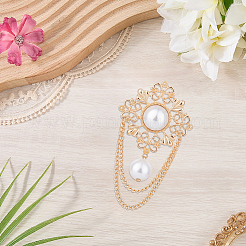 1Pc Flower ABS Plastic Imitation Pearl Brooches&nbsp;JEWB-CP0001-57A