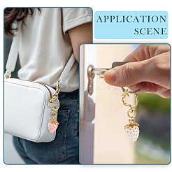 3Pcs Resin Rhinestone Strawberry Pendants Decoration&nbsp;HJEW-TAC0094