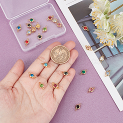 24Pcs 12 Colors 304 Stainless Steel Rhinestone Connector Charms&nbsp;STAS-UN0041-20
