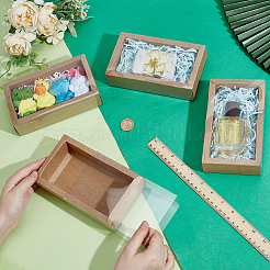 Foldable Creative Kraft Paper Drawer Boxes with Clear PVC Cover Sheet&nbsp;CON-WH0113-09D