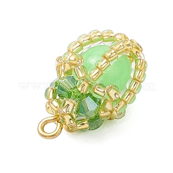 Luminous Handmade Glass Seed Beaded Teardrop Pendants&nbsp;PALLOY-MZ00962-03