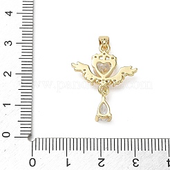 Brass Micro Pave Clear Cubic Zirconia Pendants&nbsp;CU-CBA5C42-01G