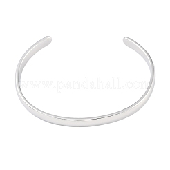 Non-Tarnish 304 Stainless Steel Open Cuff Plain Bangles&nbsp;BJEW-H591-01P-01