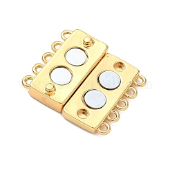 Brass Micro Pave Clear Cubic Zirconia Magnetic Slide Lock Clasps&nbsp;KK-Z139-10G