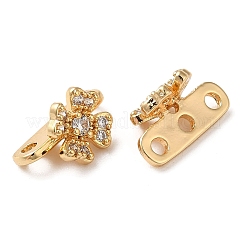 Brass Micro Pave Clear Cubic Zirconia Slide Charms&nbsp;KK-P239-19G