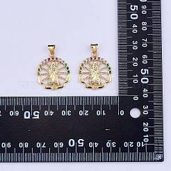 10Pcs Rack Plating Brass Micro Pave Cubic Zirconia Pendants&nbsp;KK-SZ0001-78