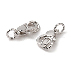 Anti-Tarnish Rhodium Plated 925 Sterling Silver Lobster Claw Clasps with Jump Rings&nbsp;STER-D006-18P