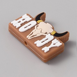 Word Howdy Food Grade Eco-Friendly Silicone Focal Beads&nbsp;SIL-SZC0006-07C