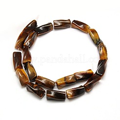 Natural Tiger Eye Twist Column Beads Strands&nbsp;G-L240-04