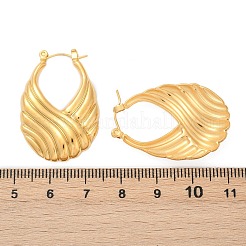 304 Stainless Steel Stripe Hoop Earrings&nbsp;EJEW-S265-11G