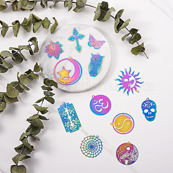 24Pcs 12 Styles PVD Vacuum Plating 201 Stainless Steel Pendants&nbsp;STAS-CW0001-03
